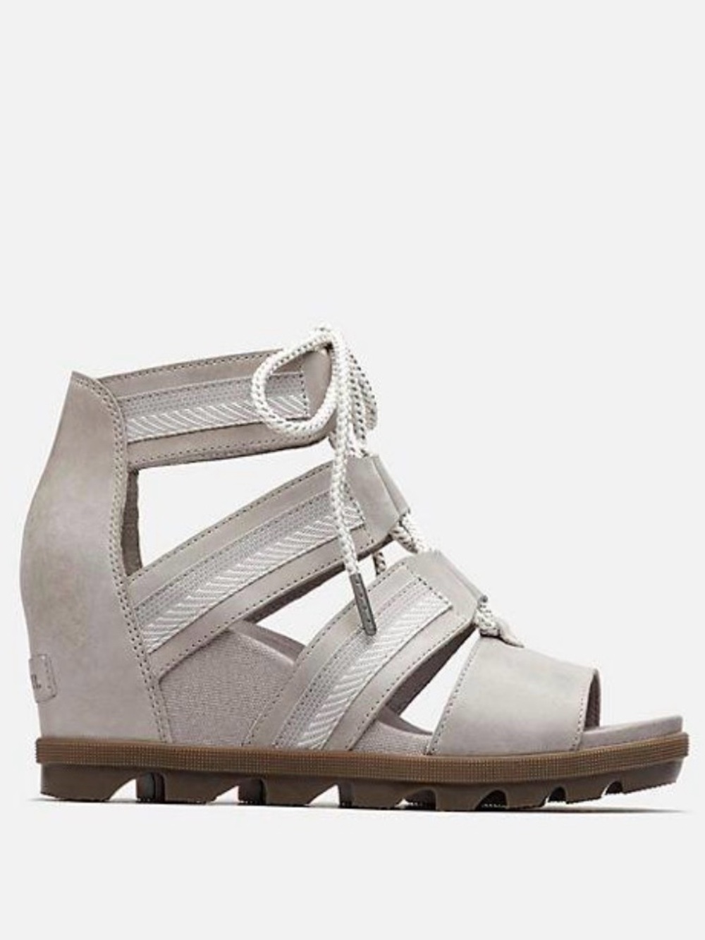 Sorel Joanie II Dove Gray Wedge Heel Sandals Women’s Size 7.5